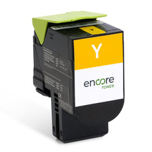 Load image into Gallery viewer, Encore Toner yellow ink cartridge for Lexmark C2132, XC2130, and XC2132 printers, shown in a close-up image.