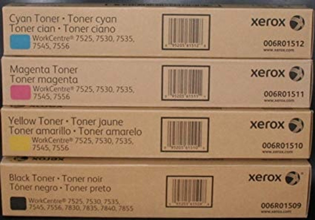 Genuine Xerox Toner Set - CMYK for 7525 7530 7535 7545 7556 7830 7845