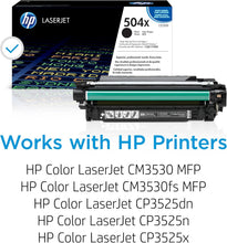 Load image into Gallery viewer, Genuine HP 504X ( CE250X ) Black toner to CP 3525 CM3530 High Yield 10K
