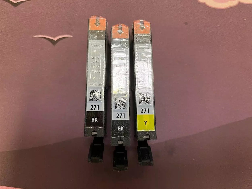 3 packs GENUINE Canon CLI-271Black and Yellow Ink Cartridges