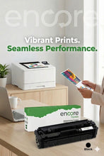 Load image into Gallery viewer, Encore Toner HP 206A black toner cartridge with chip for HP M255dw, M282, and M283fdw printers.
