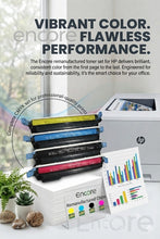 Load image into Gallery viewer, Encore Toner set for HP 643A (Q5950A, Q5951A, Q5952A, Q5953A) compatible with HP 4700 laser printer, includes four toner cartridges.
