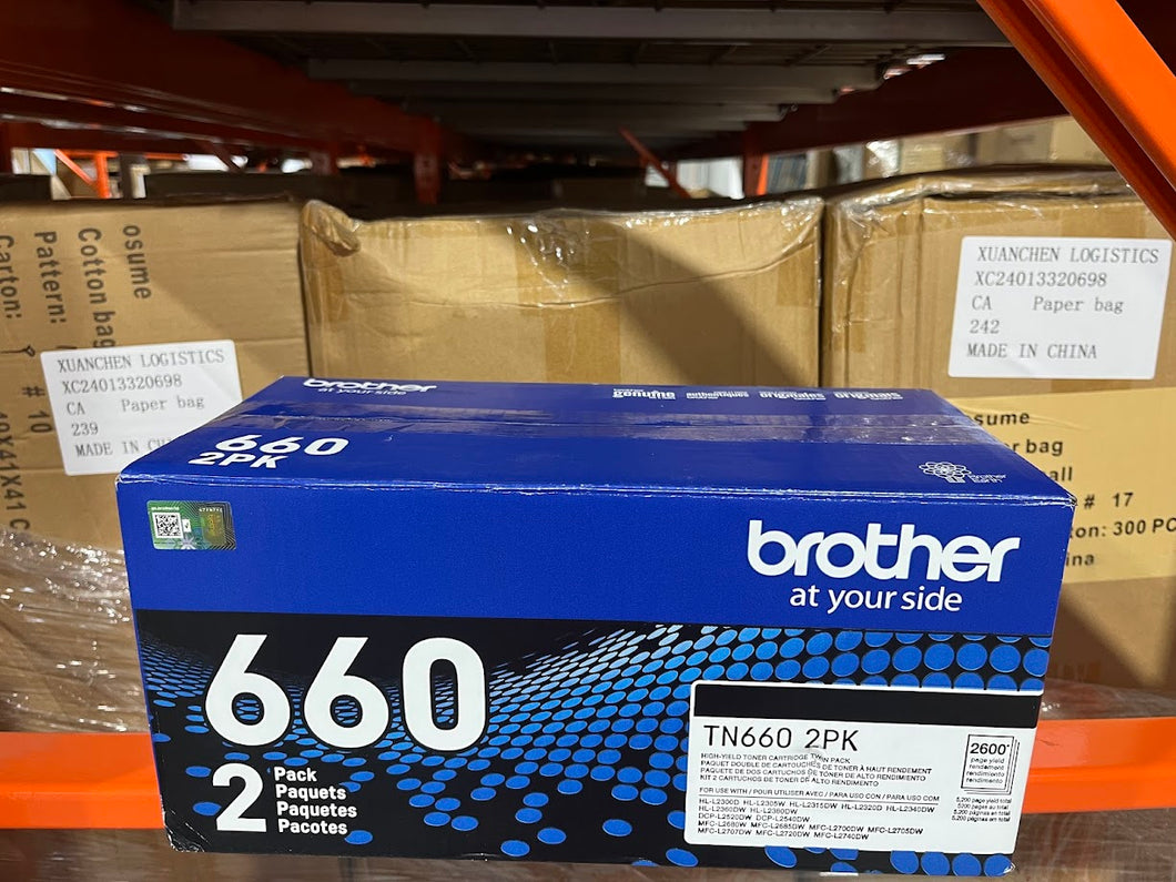 Genuine BROTHER TN660 Toner to HL-L2300D/L2305W/2315DW Dual pack