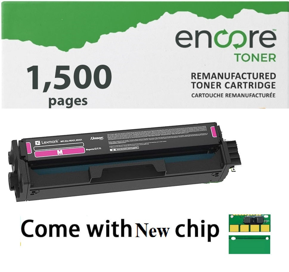 Encore Toner for Lexmark 20N10M0 Magenta to Lexmark CS331 CX331 CS431 CX431