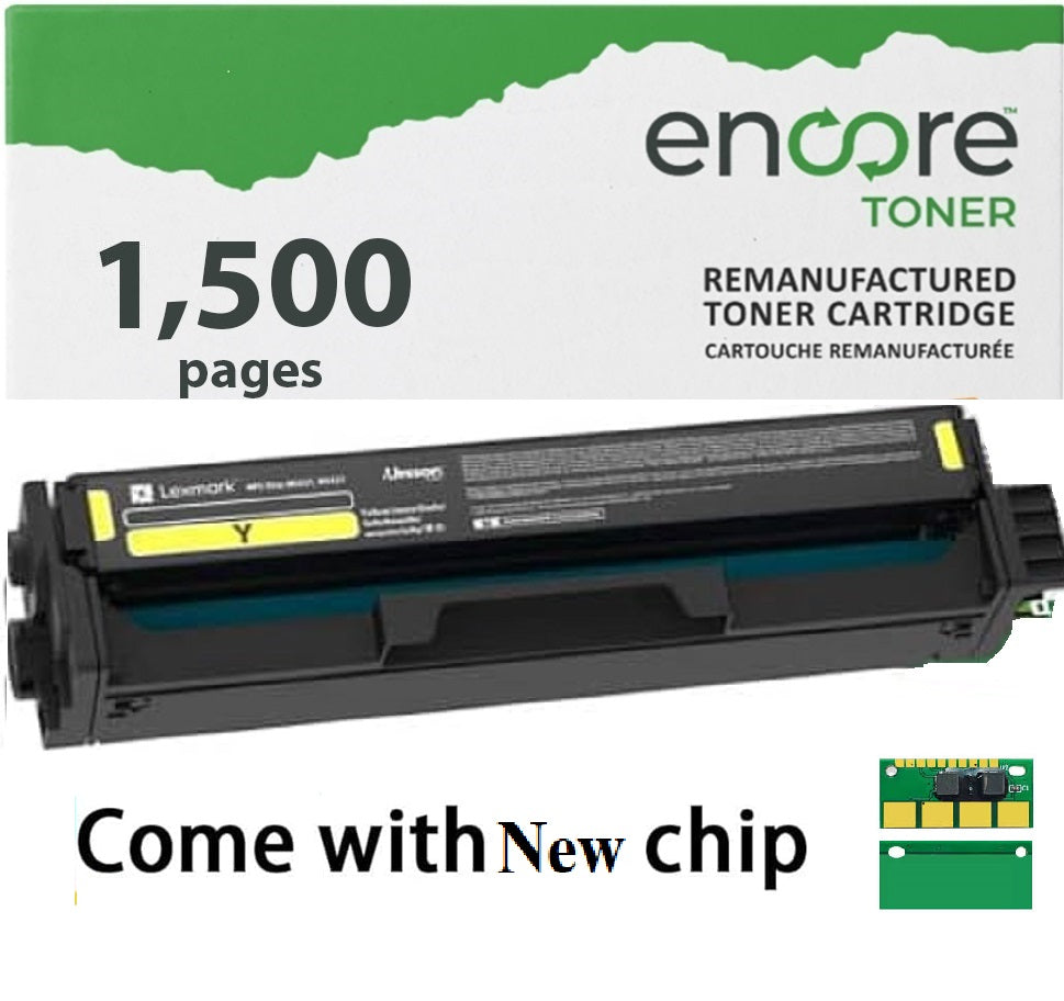 Encore Toner for Lexmark 20N10Y0 Yellow to Lexmark CS331 CX331 CS431 CX431