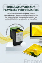 Load image into Gallery viewer, Encore Toner yellow ink cartridge for Lexmark CS417, CS517, CX417, CX517 printers, 3.5K page yield, compatible with Lexmark models.
