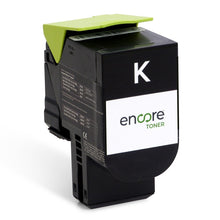 Load image into Gallery viewer, Encore Black Toner 701HK cartridge for Lexmark CS310, CS410, and CS510de printers, shown in a close-up image.
