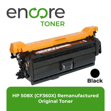 Load image into Gallery viewer, Encore Toner HP 508X remanufactured black high-yield ink and toner cartridge for HP M552, M553, MFP, M577 printers.
