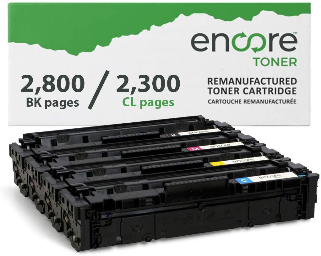 Encore Remanufactured HP 201X ( CF400X, CF401X, CF402X, CF403X ) High Yield Toner Cartridge Set