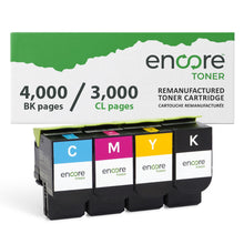 Load image into Gallery viewer, Encore toner full set for Lexmark CX410 and CX510, includes ink and toner cartridges with colorful packaging.
