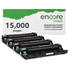Load image into Gallery viewer, Encore Toner Brother DR-223CL imaging drum set with four drums in black, cyan, magenta, and yellow for compatible laser printers.
