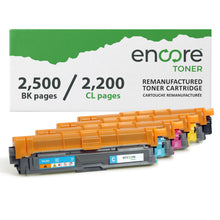 Load image into Gallery viewer, Encore Toner TN225 toner set for Brother printers including HL-3140CW, HL-3170CW, MFC-9130CW, and MFC-9330C models.
